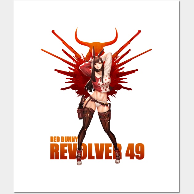 Red Bunny Revolver Wall Art by Pan_Ren_Wei